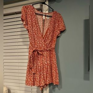 Blue Rain Flower Romper